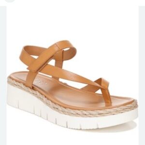 Franco Sarto Josette Wedge Tan Sandals Sz 8.5